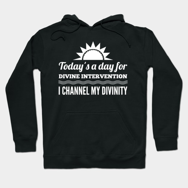 Funny Dungeons D20 Cleric Divine Intervention Hoodie by WonderWearCo 